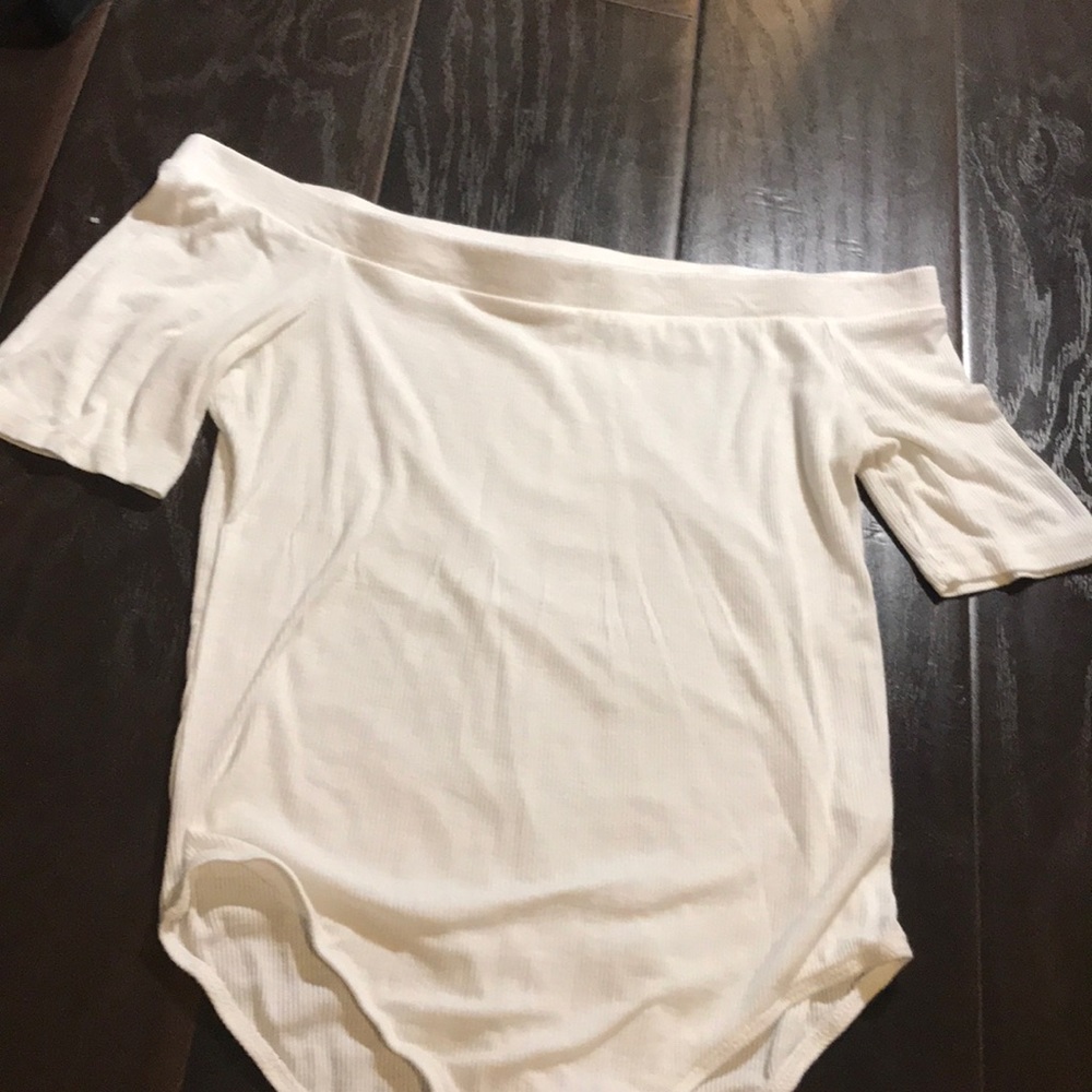 Fashion nova ribbed off the shoulder body suit